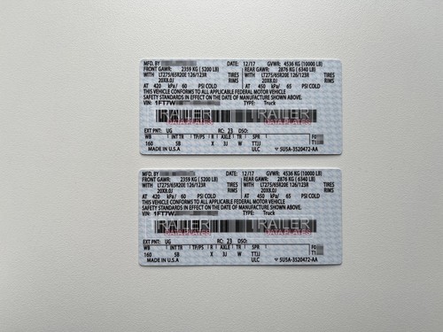 Ford door jamb data - door,