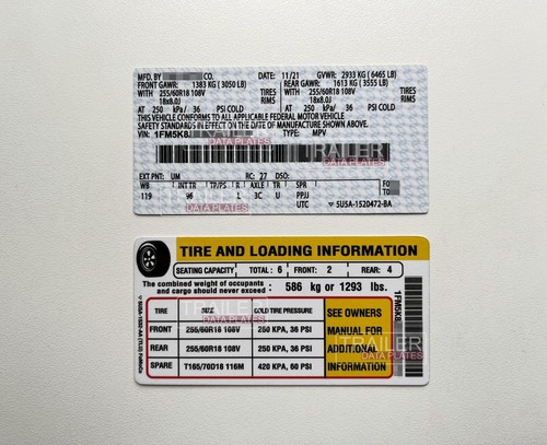 Ford door jamb data - ford,