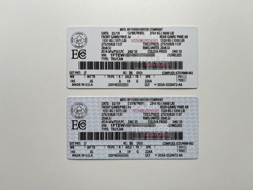 Ford door jamb data - data, decal